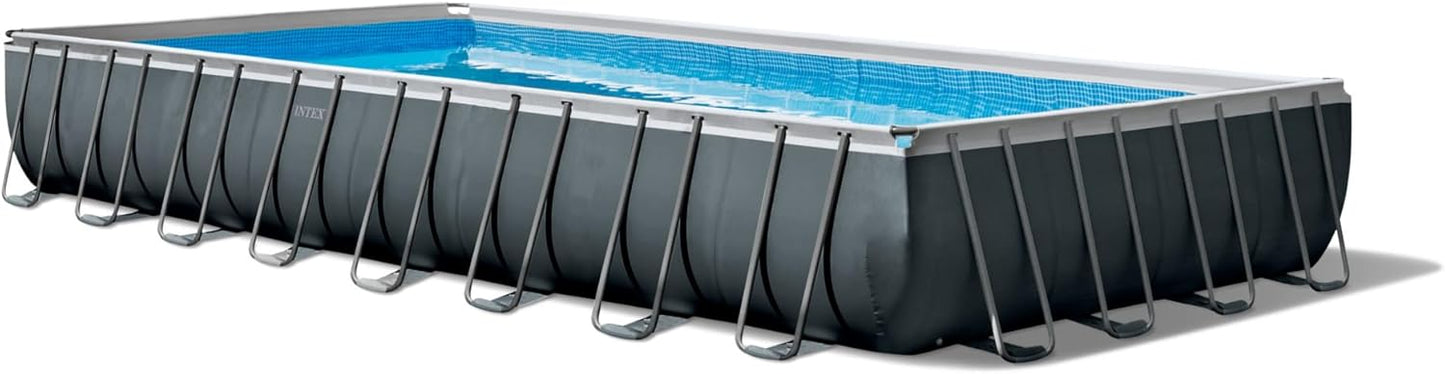 INTEX 26379MZ 36ft x 18ft x 52in Ultra XTR Deluxe Rectangular Above Ground Swimming Pool Set, Includes 2650 GPH Sand Filter Pump, Saltwater System, SuperTough Puncture Resistant, Rust Resistant