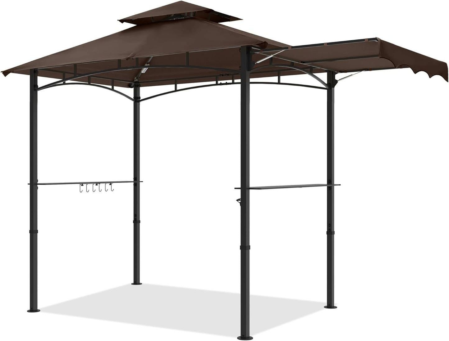 MASTERCANOPY 8 x 5 Grill Gazebo Outdoor BBQ Gazebo Canopy with 2 LED Lights (Gray)