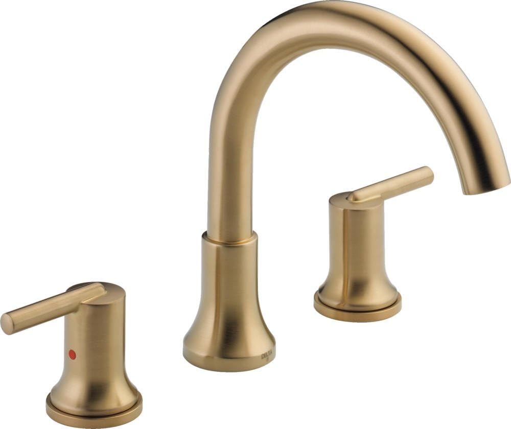 Delta Trinsic Roman Tub Faucet, Brushed Gold Deck Mount Bathtub Faucet, Champagne Bronze T2759-CZ (Valve Not Included)