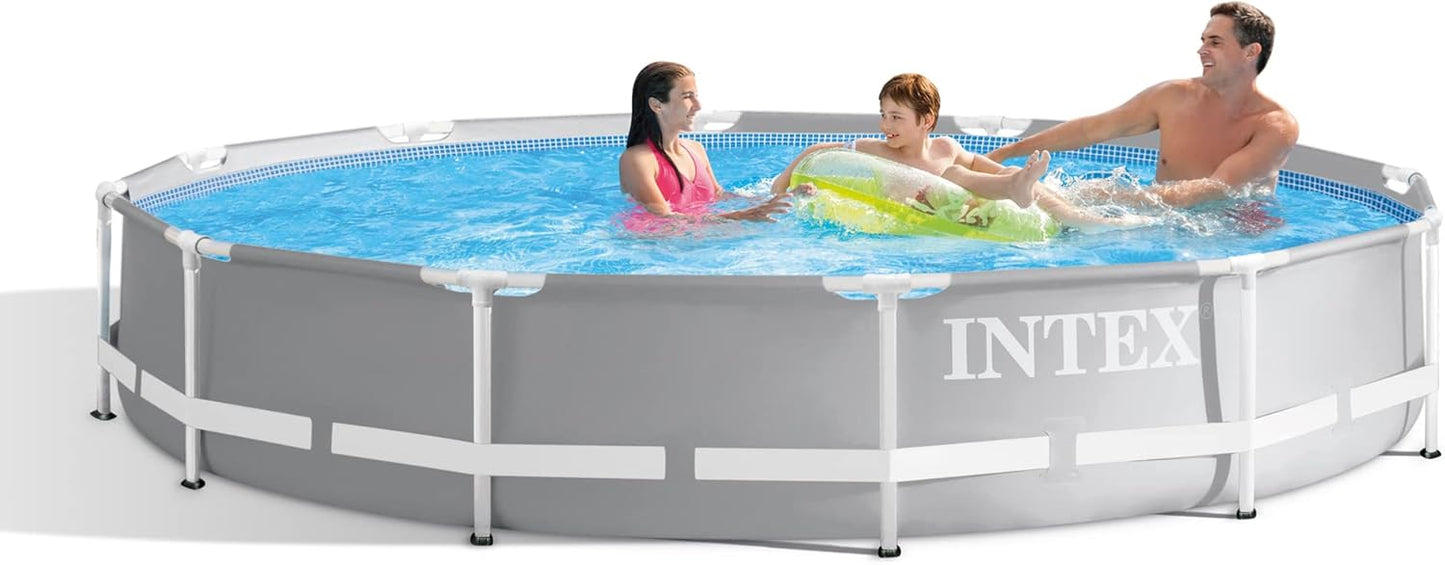 Intex 26711EH Prism Frame Premium Above Ground Swimming Pool Set: 12ft x 30in – Includes 530 GPH Cartridge Filter Pump – SuperTough Puncture Resistant – Rust Resistant – 1718 Gallon Capacity