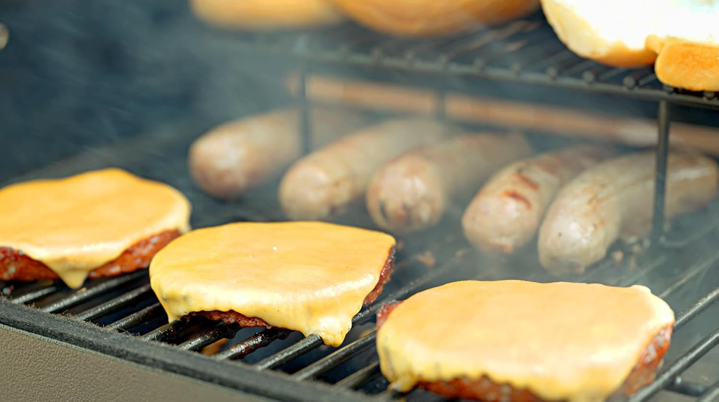 Freedom Stoves Portable Pellet Grill Smoker with Peaked Lid Smoke, Grill, Sear Includes 2 Meat Probes 8.5LB Hopper Capacity & Timer -12vDC / 120AC - BBQ for Camping Tailgating Condos Boating Beach