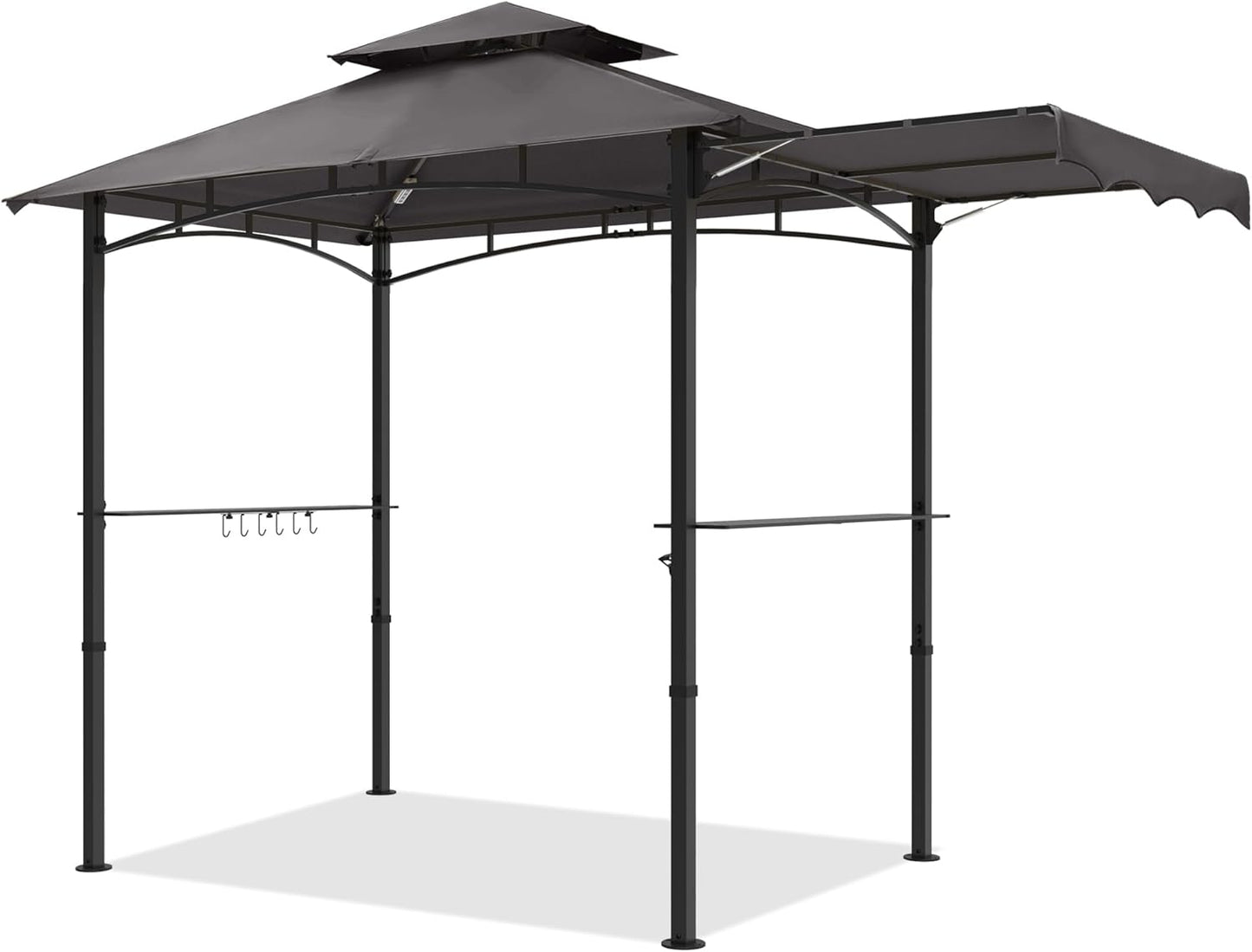 MASTERCANOPY 8 x 5 Grill Gazebo Outdoor BBQ Gazebo Canopy with 2 LED Lights (Gray)