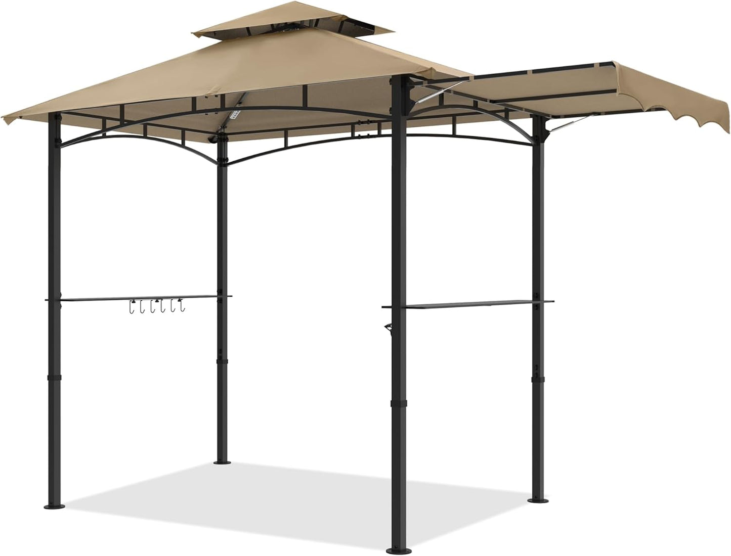 MASTERCANOPY 8 x 5 Grill Gazebo Outdoor BBQ Gazebo Canopy with 2 LED Lights (Gray)