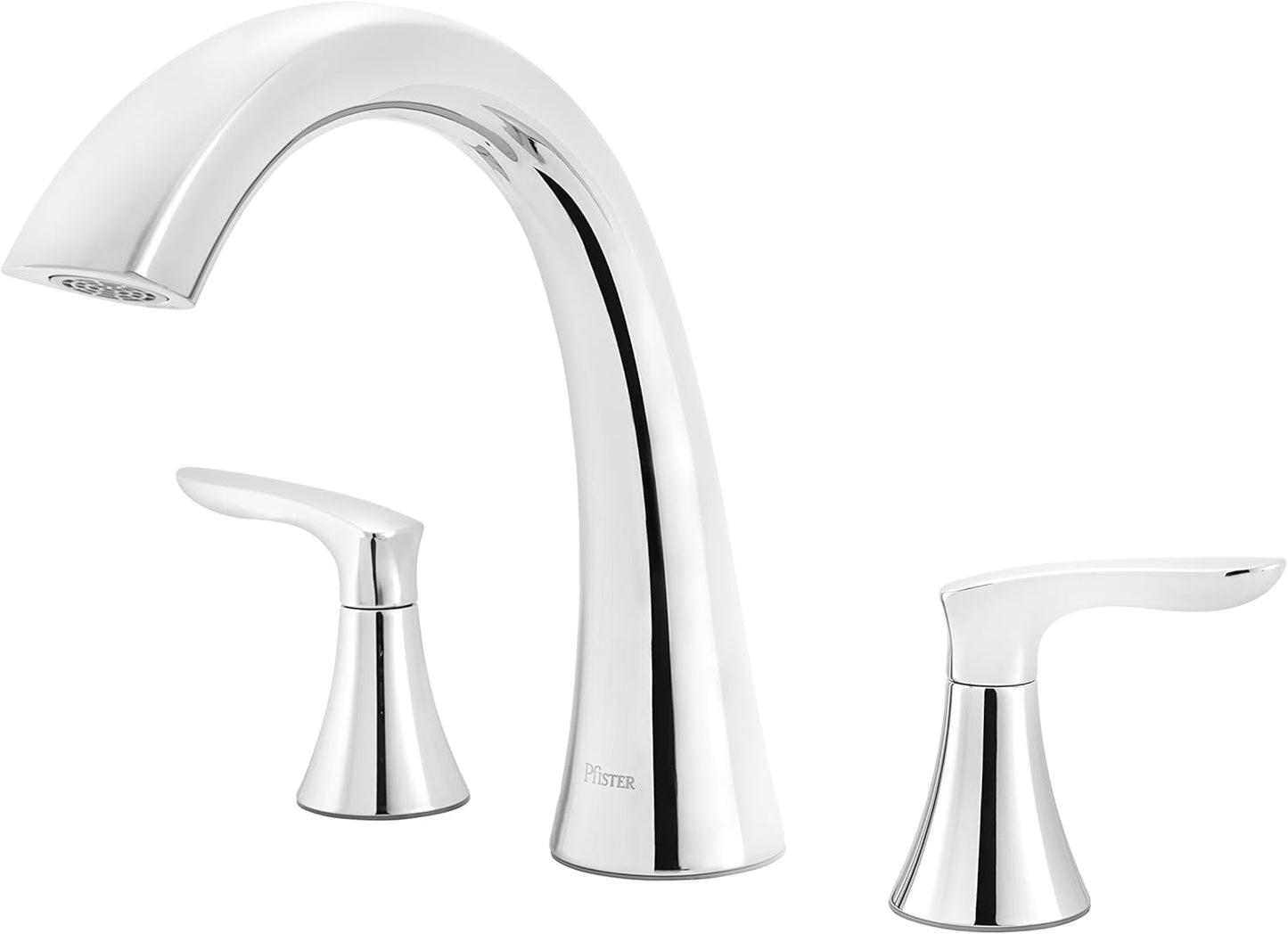 Pfister Weller Roman Bathtub Faucet (Valve Sold Separately), 2-Handle, 3-Hole, Matte Black Finish, RT65WRB