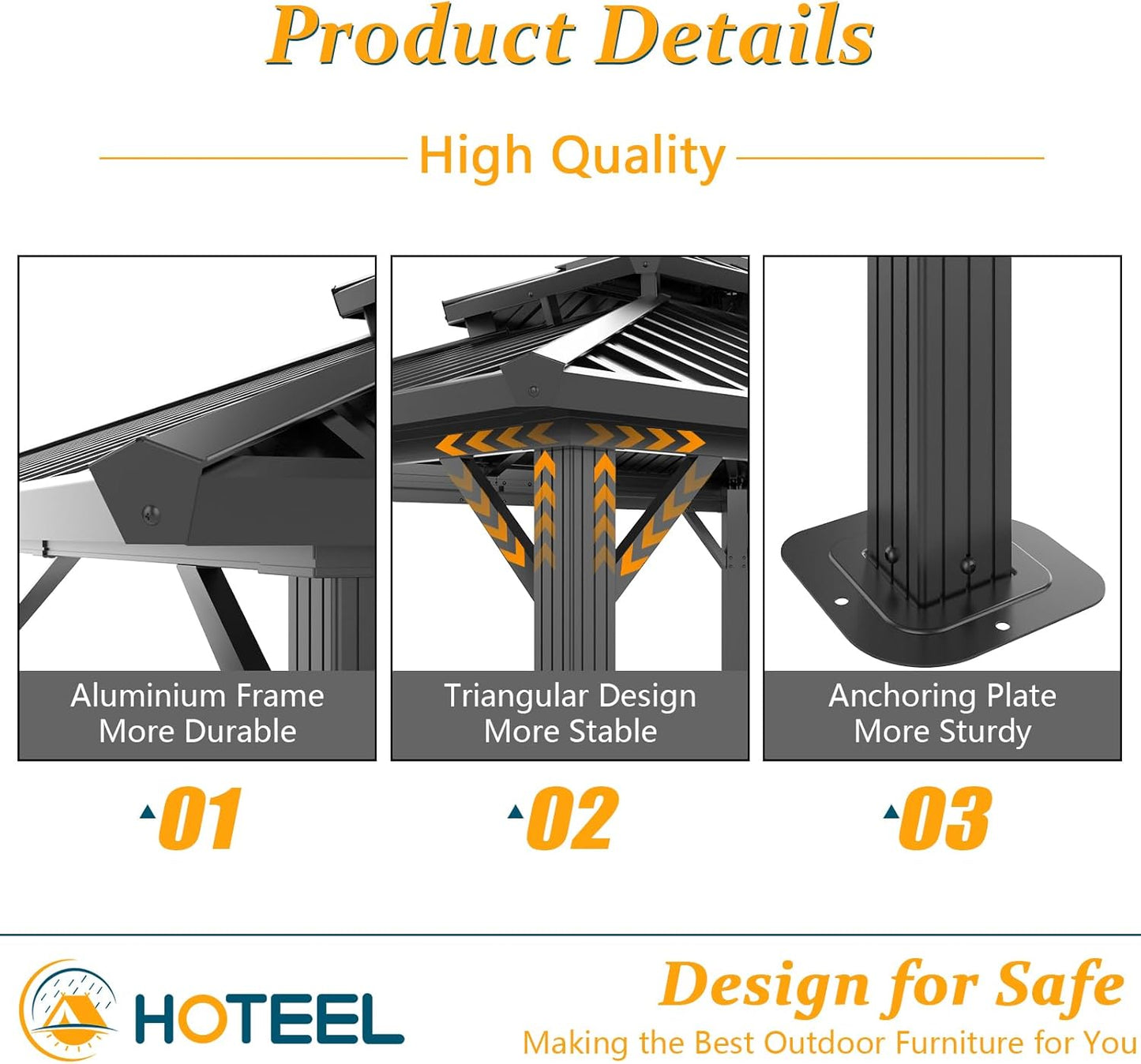 HOTEEL 10x12 Hardtop Gazebo Hot Tub Gazebo with Flame-Retardant Curtain Netting, Heavy Duty Pavilion with Galvanized Steel Double Roof, Aluminum Frame Outdoor Canopy for Patio, Party (2025 Upgraded)