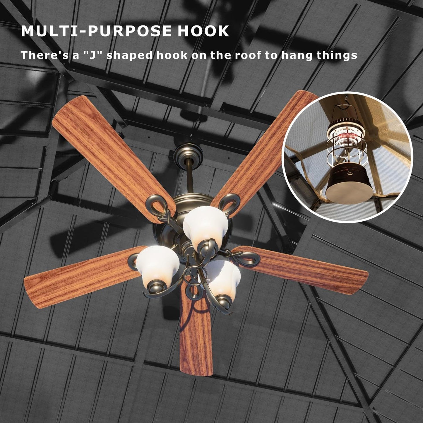 10’x12’ Hardtop Gazebo, Galvanized Steel Double Roof Canopy with Aluminum Frame, Outdoor Pavilion with Nettings and Curtains